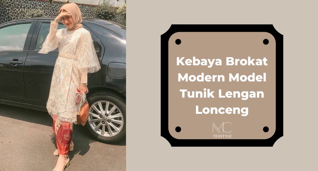 Kebaya Brokat Modern Model Tunik Lengan Lonceng