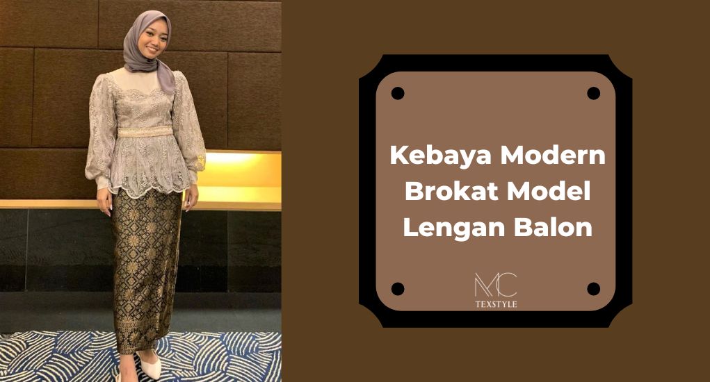 Kebaya Modern Brokat Model Lengan Balon