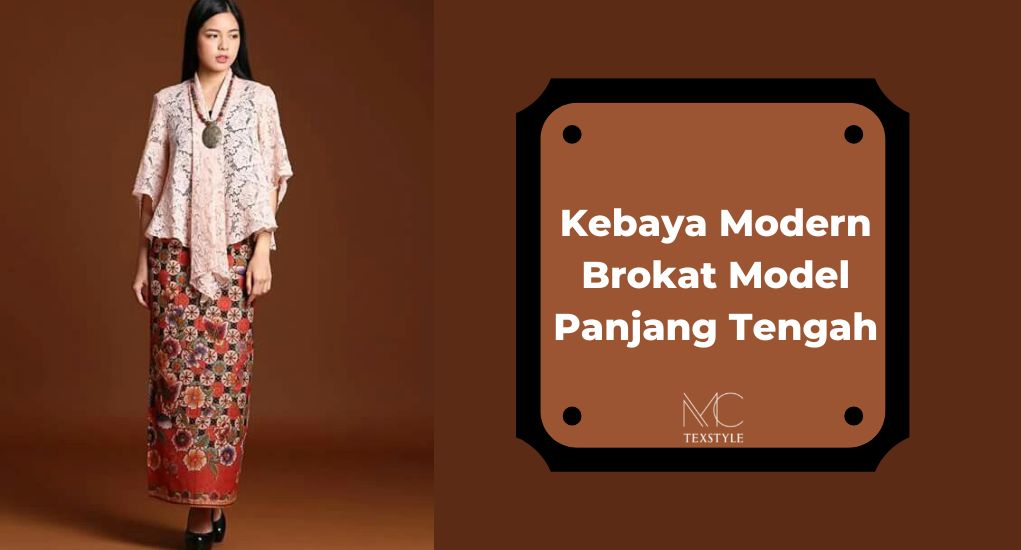 Kebaya Modern Brokat Model Panjang Tengah