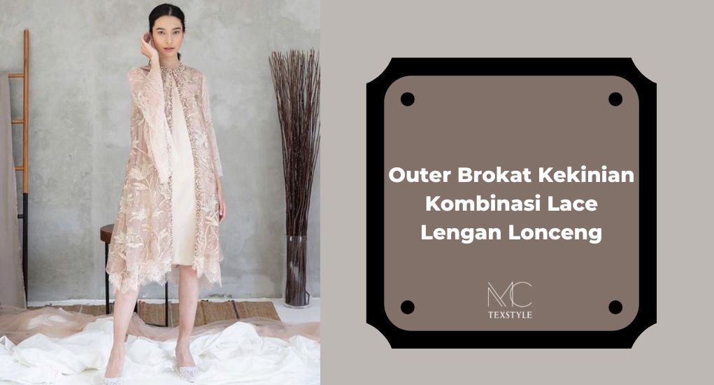 Outer Brokat Kekinian Kombinasi Lace Lengan Lonceng