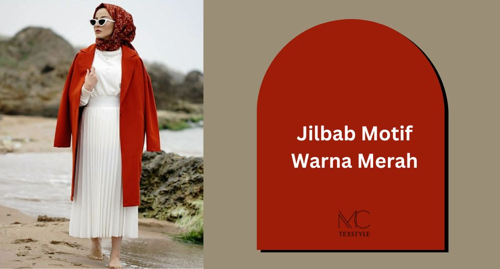 Jilbab Motif Warna Merah