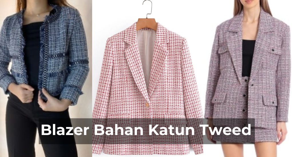 Blazer Bahan Katun Tweed