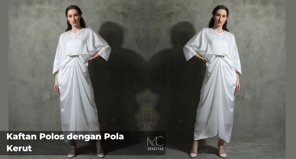 Kaftan Polos dengan Pola Kerut