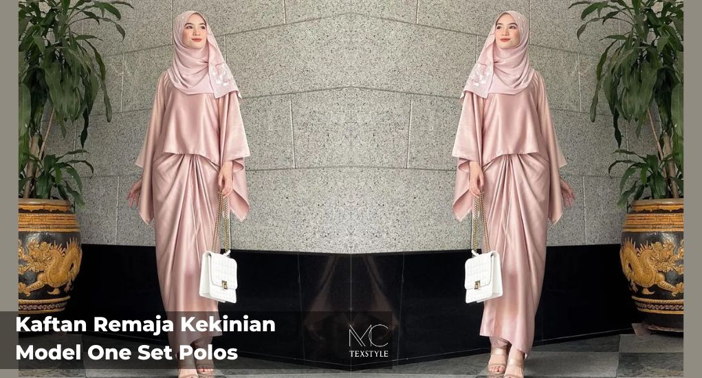 Kaftan Remaja Kekinian Model One Set Polos