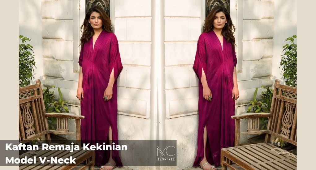 Kaftan Remaja Kekinian Model V-Neck