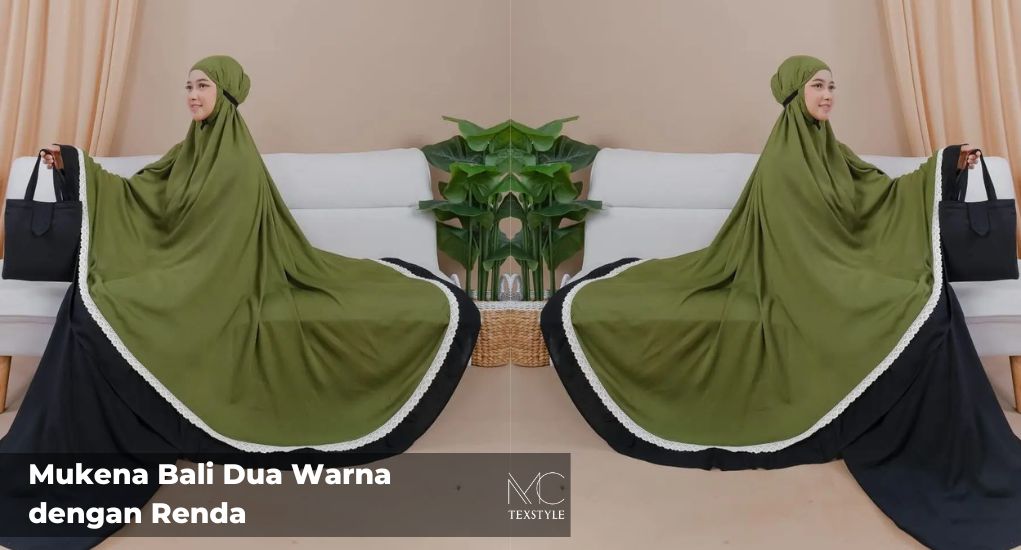 Mukena Bali Dua Warna dengan Renda