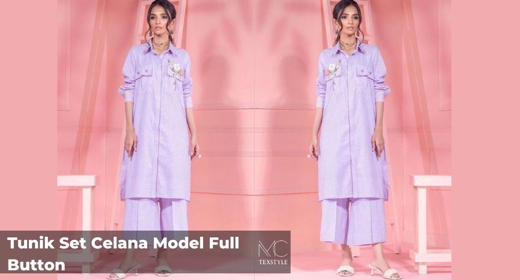 Tunik Set Celana Model Full Button