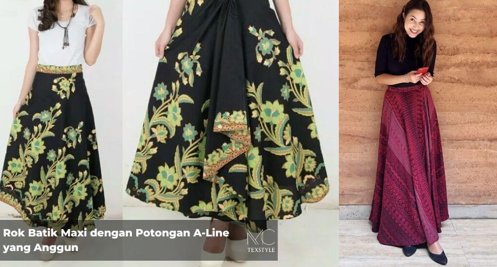 Rok Batik Maxi dengan Potongan A-Line yang Anggun