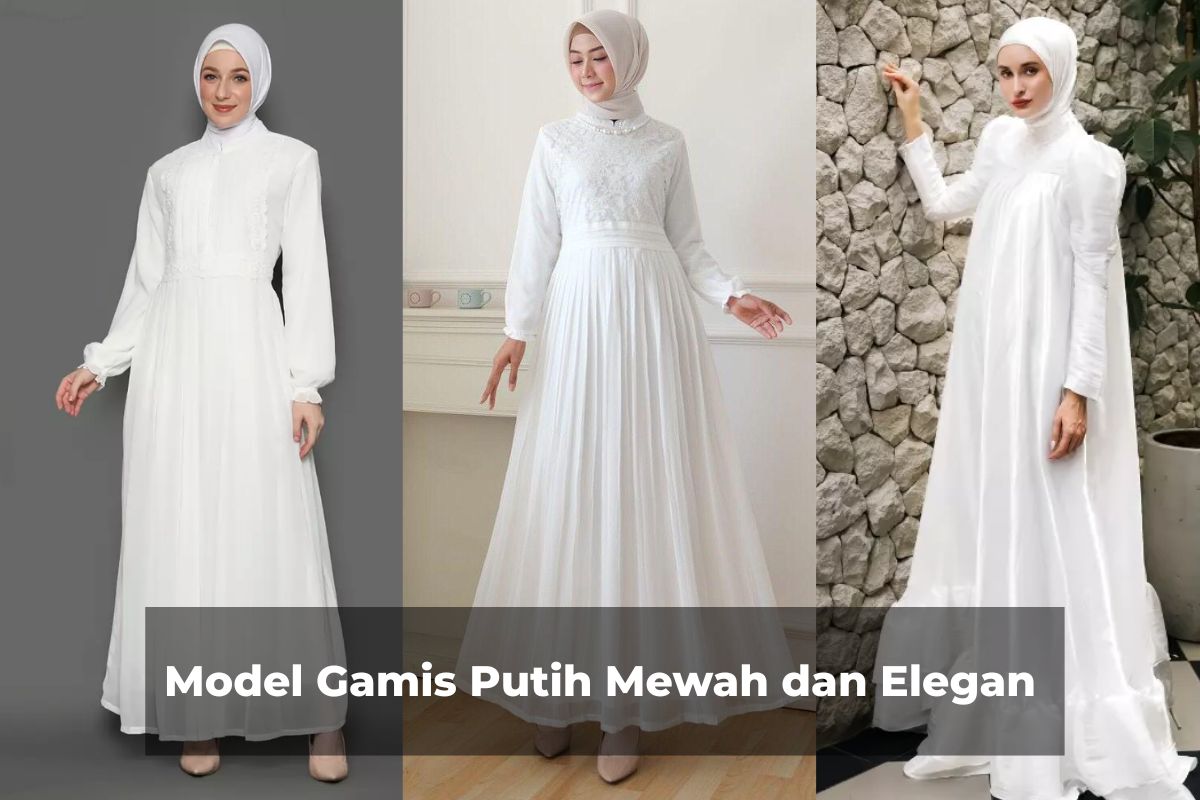 Model Gamis Putih Mewah dan Elegan